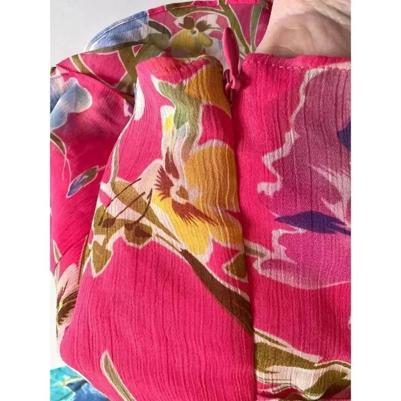 Spense pink liberty floral ruffled halter top size medium - Picture 4 of 8